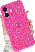 KANGHAR Case for iPhone 16 Hot Pink Leopard Printed Pattern Cute Cheetah [Compatible with Magsafe] Protective Magnetic Case for Girls Women 6.1"