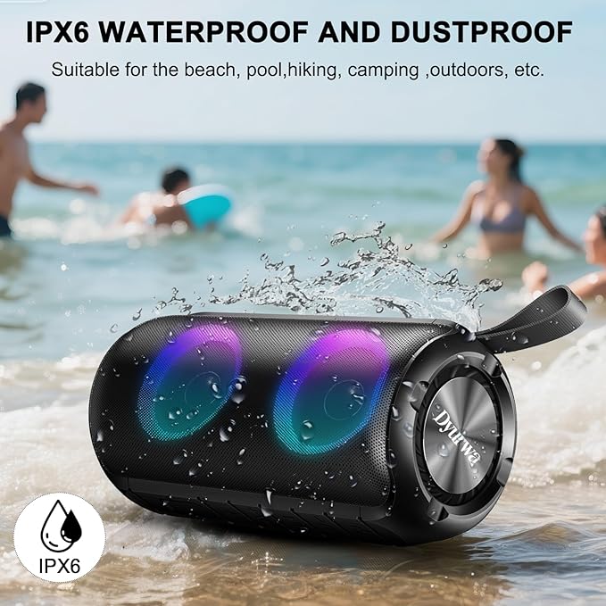 Bluetooth Speaker, 2026 NEW Speakers Bluetooth Wireless, 24W Super Loud,TWS Pairing, 360°HD Colorful RGB Lights, IPX7 Waterproof, Portable Speaker, 12H Playtime, HD Call for Outdoor/Home/Party/Beach