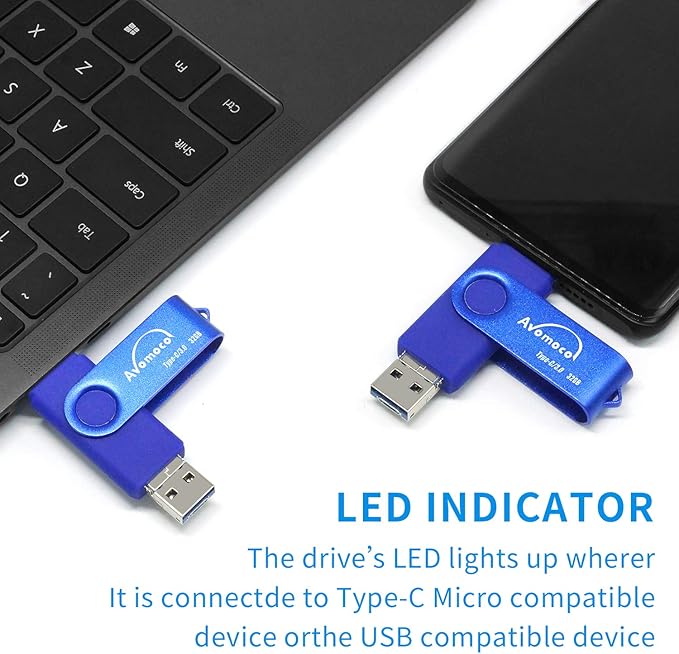3.1 256GB 3 in1 High Speed Photo Backup Flash Drive for iPhone 15/16/17 wtih Type C/USB-C Port,Photo-Stick-for Android Phones with OTG Function