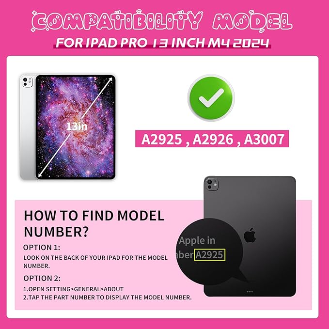 for iPad Pro 13 inch Case 2024, Shockproof Kids iPad 13 Pro Case, Protective Cover for iPad Pro 13 M4 with Pencil Holder, Anti-Slip Handle Stand, Rose Red
