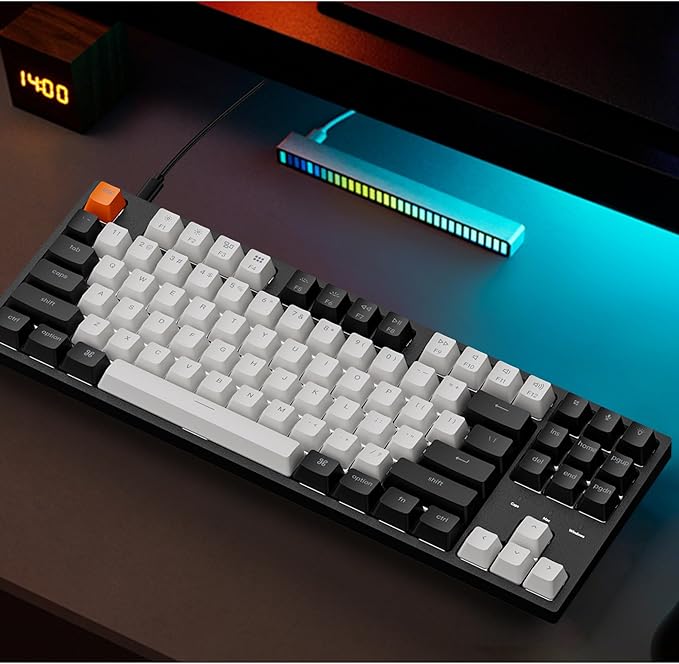 Keychron C1 Wired TKL Mechanical Keyboard, RGB Backlit, Double-Shot ABS Keycaps, Hot-Swappable Pre-lubed Linear Switch Compatible with Mac & Windows