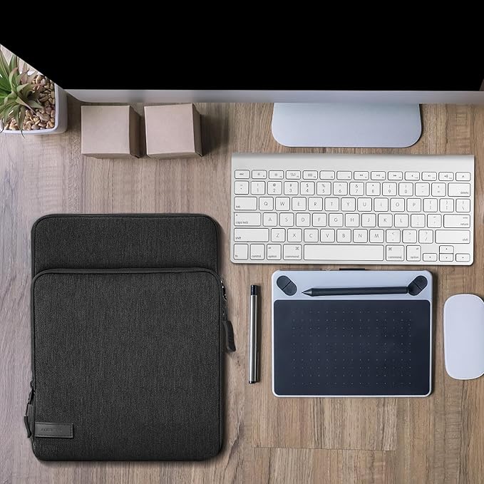MoKo 8-9 Inch Tablet Sleeve Bag Carrying Case with Storage Pockets Fits New iPad mini (A17 Pro) 8.3" 2024, iPad mini 6/5/4/3/2/1th 8.3"/7.9" 2021-2012, Galaxy Tab A7 Lite 8.7" 2021, Black & Gray
