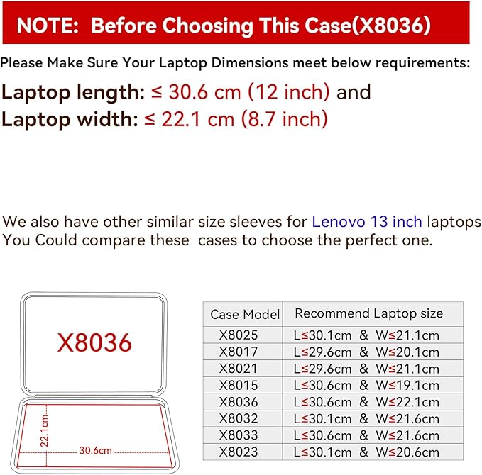 Smatree Hard EVA Protective Sleeve Case Compatible for 13 inch Lenovo Yoga 6 Gen 8/7 2-in-1, ThinkPad L13 Gen 5/ X13 Gen 3/2, Lenovo L13 Yoga Gen 4/3 or 2-in-1 Laptop (X8036)