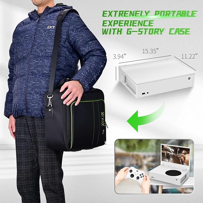 G-STORY 14‘’ Portable Monitor for Xbox Series S, 1080P Portable Gaming Monitor IPS Screen for Xbox Series S（not Included） with Two HDMI, HDR, Freesync, Game Mode, Travel Display for Xbox Series S
