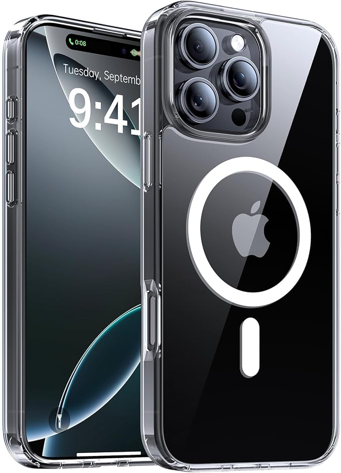 Magnetic for iPhone 16 Pro Case, [Compatible with MagSafe][Military-Grade Drop Protection][Anti-Yellowing] Shockproof Protective Translucent Matte Cover for iPhone 16 Pro Phone Case,Clear