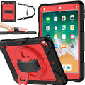 BMOUO Case for iPad 6th/5th Generation Case (9.7 inch, 2018/2017), 360°Rotating Stand, Hand/Shoulder Strap Shockproof iPad 9.7” Case for iPad Air 2, Black and Red