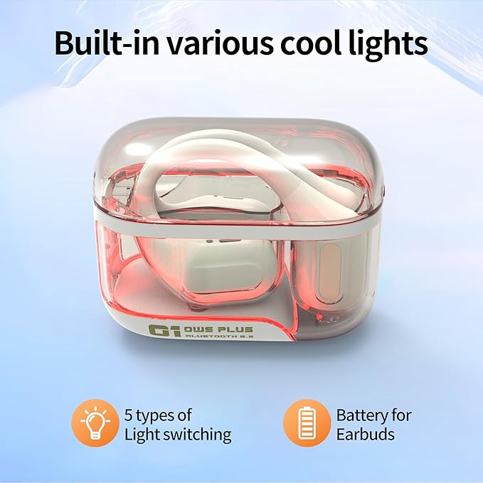 Wireless Bluetooth Headphones - 24H Playtime, Touch Control Sports Earbuds with Earhooks, IPX7 Waterproof, Over-Ear for Running, White