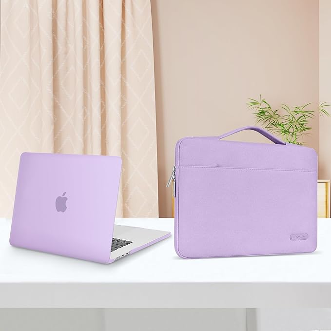 MOSISO Compatible with MacBook Air 15 inch Case M5 2026 M4 2025 M3 M2 2024 2023 A3448 A3241 A3114 A2941,Protective Hard Shell&Carrying Sleeve Bag&Keyboard Cover&Webcam Cover&ScreenFilm, Purple