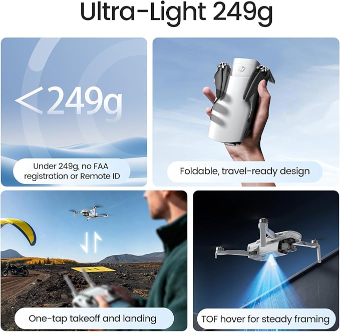 Holy Stone HS900PRO Drones with Camera for Adults 4K, 48MP 8K Photos, 4K/30FPS Video, 3-Axis Gimbal, GPS Auto Return, 10KM 5.8GHz Transmission, 60-mins Fly Time, AI Quick Shots, Under 249g