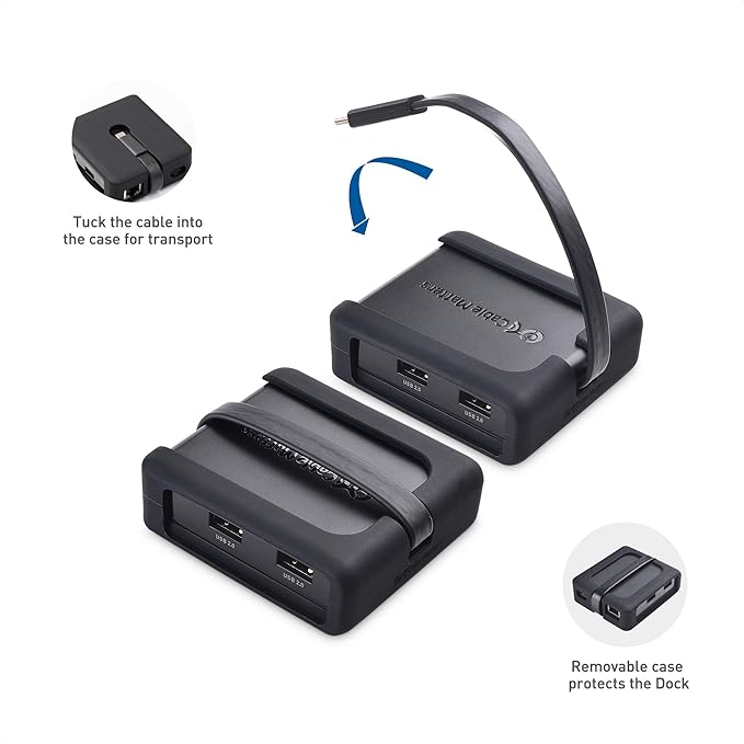 Cable Matters Dual 4K 60Hz Monitor USB C Hub with DisplayPort 1.4 and 100W Charging - macOS is Not Supported - Thunderbolt 3, Thunderbolt 4, USB4 Compatible for Surface Pro, XPS, Windows Only