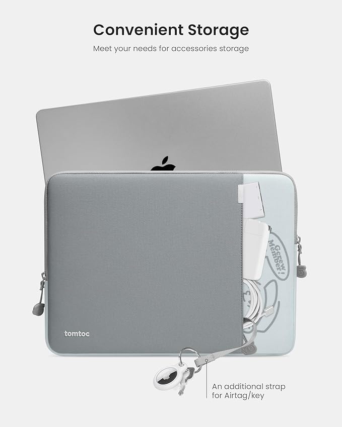 tomtoc 360° Protective Laptop Sleeve for 13-inch New MacBook Air M5/A3449 (2026) M4/A3240, M3/A3113, M2/A2681, M1/A2337, Water-Resistant Computer Case Bag Fits 13" MacBook Neo A18 & MacBook Pro M2/M1