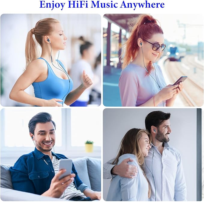 APETOO USB C Headphones for iPhone 17 Pro Max 16 15 Plus iPad Air USB-C Wired Earbuds with Mic Volume Control HiFi Stereo Type C Earphones for Galaxy S25/S24/S23/S22 Ultra Pixel 10 9 8 7 6a, Blue