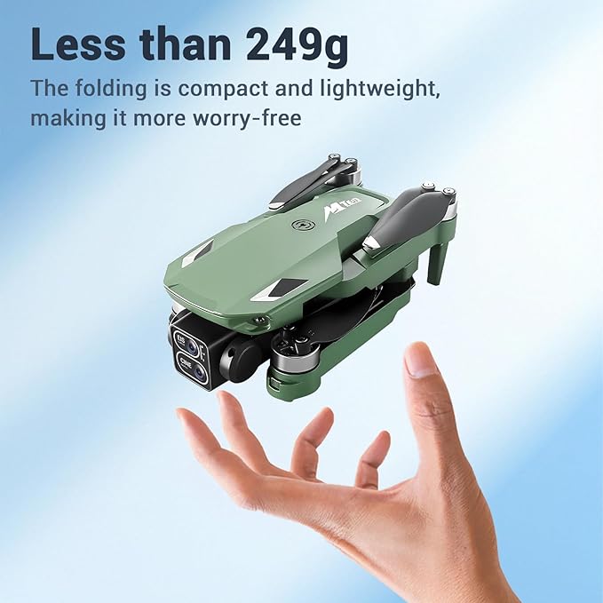 Drones with Camera for Adults 2k One-Key Take Off/Landing FPV RC Drone with Camera for Beginners Headless Mode, 3 Speeds, 360° Flip, 2 Batteries Mini Drone for Beginners Green