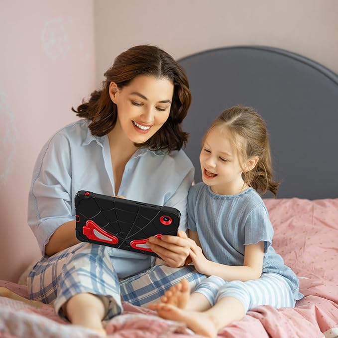 AKABEILA Compatible with Samsung Galaxy Tab A11+ 2025 11 inch Tablet Case，Lightweight Shockproof Rugged Protective Cover with Kickstand for Kids Children Boys Babies Black Red