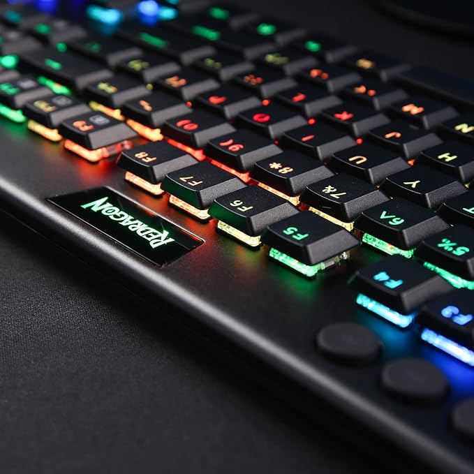 Redragon K619 Horus RGB Mechanical Keyboard, Ultra-Thin Designed Wired Gaming Keyboard w/Low Profile Keycaps, Dedicated Media Control & Linear Red Switch, Pro Software Supported