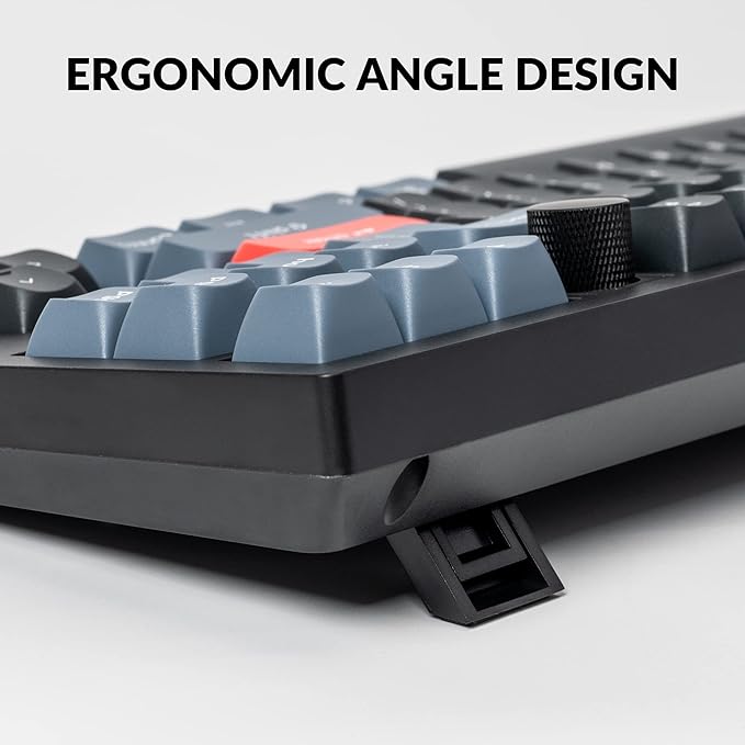 Keychron V3 Wired Custom Mechanical Keyboard Knob Version, TKL QMK/VIA Programmable Macro with Hot-swappable Keychron K Pro Red Switch Compatible with Mac Windows Linux Carbon Black (Non-Transparent)