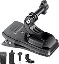 K&F Concept 360° Rotation Backpack Strap Quick Clip Mount for Hero 13/12/11/10/9/8/7/6/5/4 Black, DJI Osmo Action 5 Pro/4/3/6 and Other Action Camera