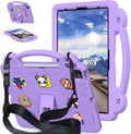 AKABEILA Compatible with Apple iPad 7 2019 10.2/iPad 8 2020 10.2/iPad 9 2021 10.2/iPad Pro 10.5 2017/iPad Air 3 2019 10.5 Tablet Case, Case with Shoulder Strap & Stand Handle & Pen Tray Light Purple