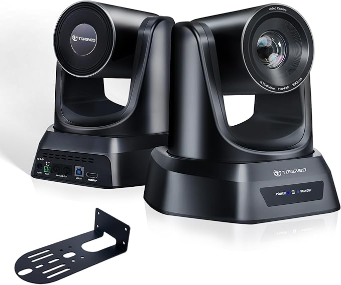 TONGVEO Conference Room PTZ Camera System with 20X Optical Zoom, AI Auto Tracking 1080P 60fps HDMI USB Webcam for Church Streaming Online Video Conference,Compatible with Zoom, OBS Easy Setup