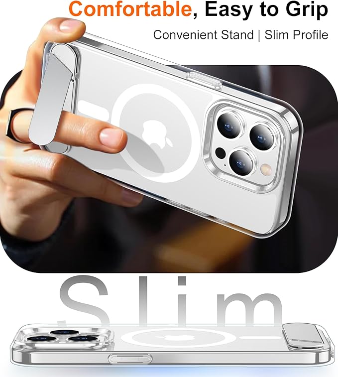 Magnetic Compatible with iPhone 15 Pro Max Case, [Built-in Invisible Kickstand][Compatible with MagSafe] [Military Grade Shockproof] Slim Thin Phone Case for iPhone 15 Pro Max 6.7"