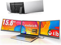 15.6'' Laptop Triple Screen Extender One Cable Connection, 1080P FHD IPS Portable Dual Monitor with Speaker, Ultra-Slim Travel Monitor for 13-17.3" Laptops, Compatible with MacOS, Windows, Android