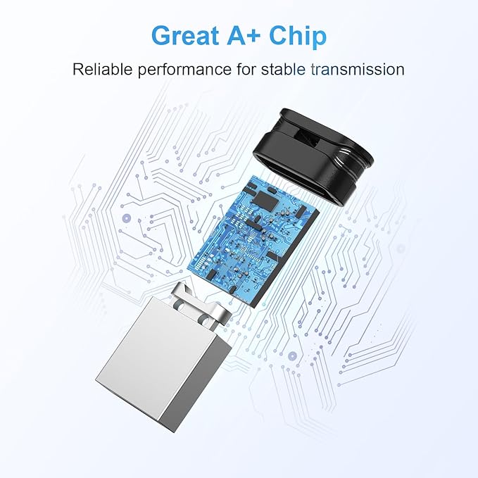 RAOYI 10 Pack 64GB USB Flash Drive, USB 2.0 Mini Fit Memory Stick Ultra Slim Thumb Drive Jump Drive Zip Drive Pen Drive with Lanyard-Black