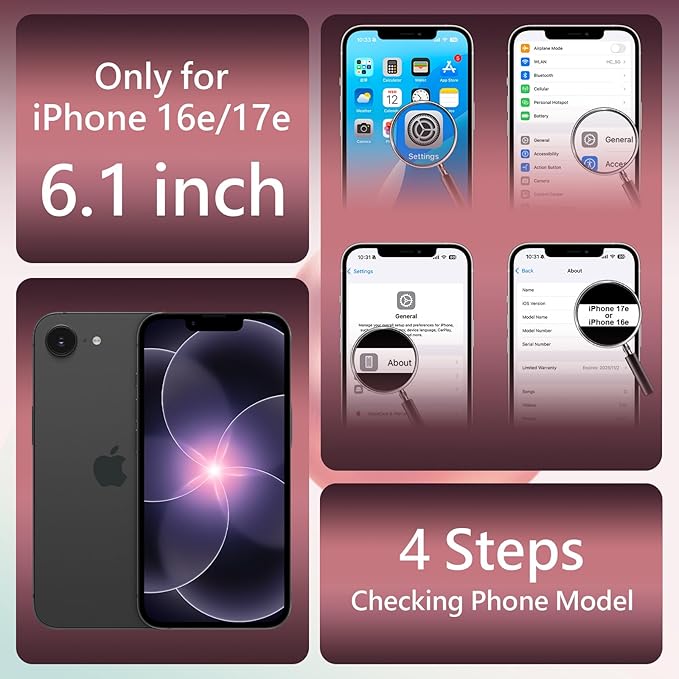 FireNova Magnetic for iPhone 17e Case/iPhone 16e Case, Compatible with MagSafe, [Silicone Camera Protection] Microfiber Lining Phone Case, 6.1", Plum