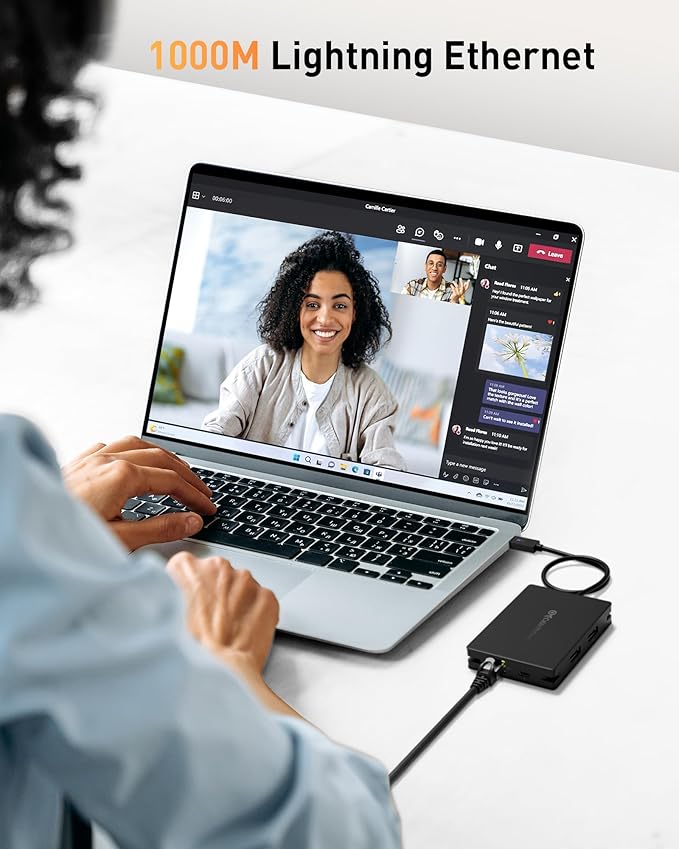Cable Matters 8-in-1 Portable 40Gbps Dual HDMI USB4 Hub, USB 4 Dock with 2X 4K@60Hz or 1x 4K@120Hz / 8K@30Hz, 100W PD, Gigabit Ethernet, Compatible with Thunderbolt 4 (*macOS's Display Limitation)