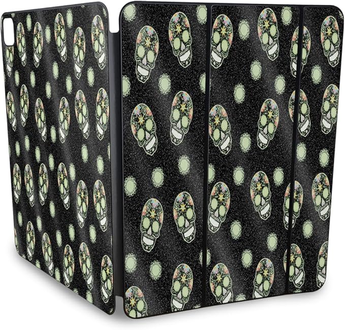Glossy Glitter Skin Compatible with Apple Smart Folio for iPad Pro 13-inch (M4/M5) 2025 - Nighttime Skulls - Premium 3M Vinyl Protective Decal Cover - Easy to Apply | Crafted in The USA by MightySkins