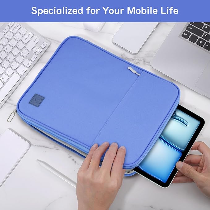 Dadanism 9-11 Inch Tablet Sleeve Padded Carrying Case for iPad (A16) 11th Gen 11", iPad 10th Gen 10.9", iPad Air M4/Pro M5 11", iPad Air 5/4, iPad 9/8/7th Gen, Galaxy Tab A11+ Plus 11", Periwinkle