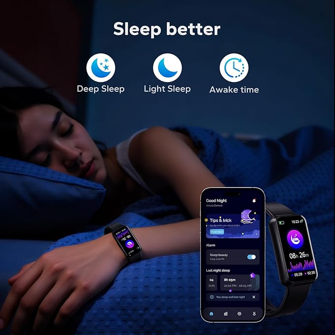 Fitness Trackers,1,47" OLED Display,24/7 Health Heart Rate Monitoring Sleep Blood Oxygen Monitor/Calorie Steps Counter Pedometer Activity Tracker/Smart Notifications for Men Women