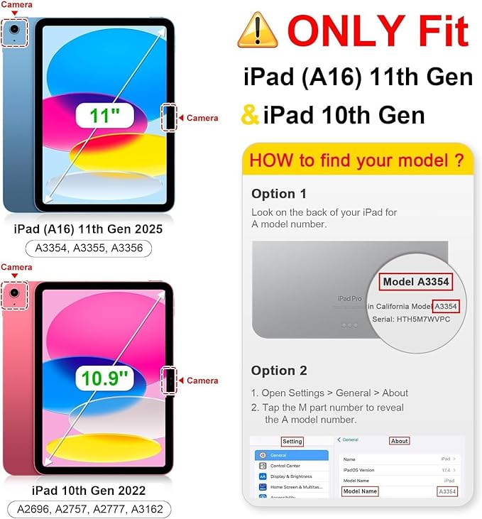 YIHE Kids Case for iPad (A16) 11th Generation 11 Inch 2025 & iPad 10th Generation 10.9 inch 2022, with Built-in Screen Protector and Handle Stand, Full Body Shockproof Protective Cover, LightYellow