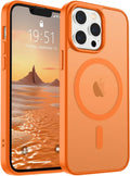SUPFINE Magnetic for iPhone 12 Pro Max Case (Compatible with MagSafe) (Military Grade Drop Protection) Translucent Matte Shockproof Phone Cover,Starry Orange