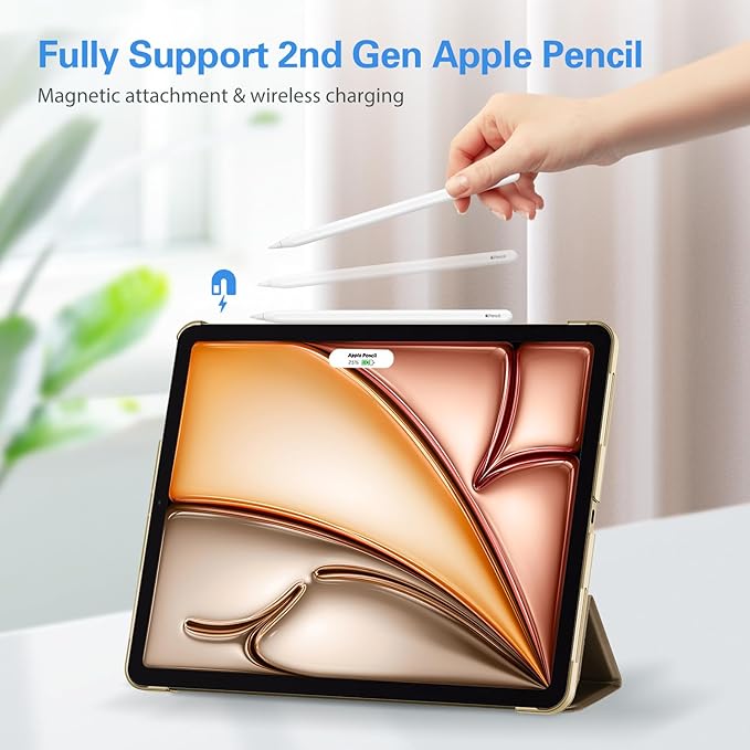 ProCase Smart Case for iPad Pro 12.9 2022/2021/2020/2018, Slim Stand Hard Back Shell Smart Cover for iPad Pro 12.9" 6th Gen/5th Gen/4th Gen/3rd Gen -Starlight