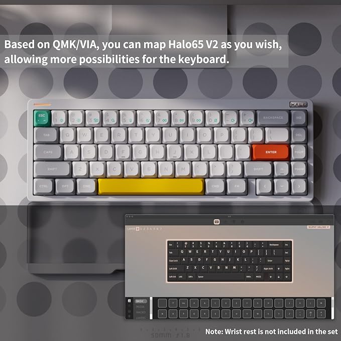 nuphy Halo65 V2 Wireless Mechanical Keyboard with PBT Keycaps, 65% Hot Swappable Custom Gaming Keyboard Compatible with QMK/VIA, RGB Backlit, Gasket Structure, BT5.0/USB-C/2.4GHz,White-Blush Switches