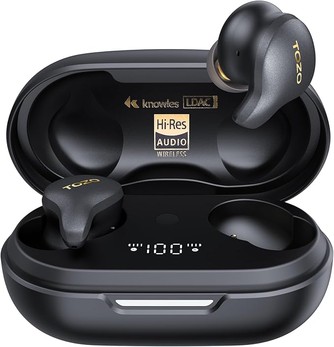 TOZO Golden X1 Wireless Earbuds Balanced Armature Driver and Hybrid Dynamic Driver, Bluetooth Headphones OrigX Pro, LDAC & Hi-Res Audio Wireless, Environment & Active Noise Cancellation Headset