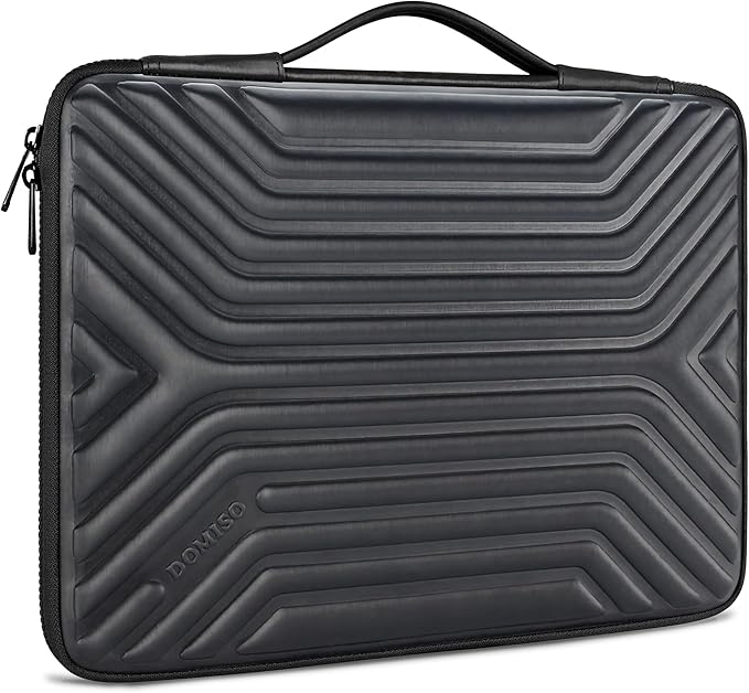 DOMISO 15.6 Inch Laptop Sleeve Case, Shockproof Waterproof Soft EVA Protective Bag with Handle, Lightweight Carrying Case for MacBook, Dell, HP, Lenovo, ASUS, Black