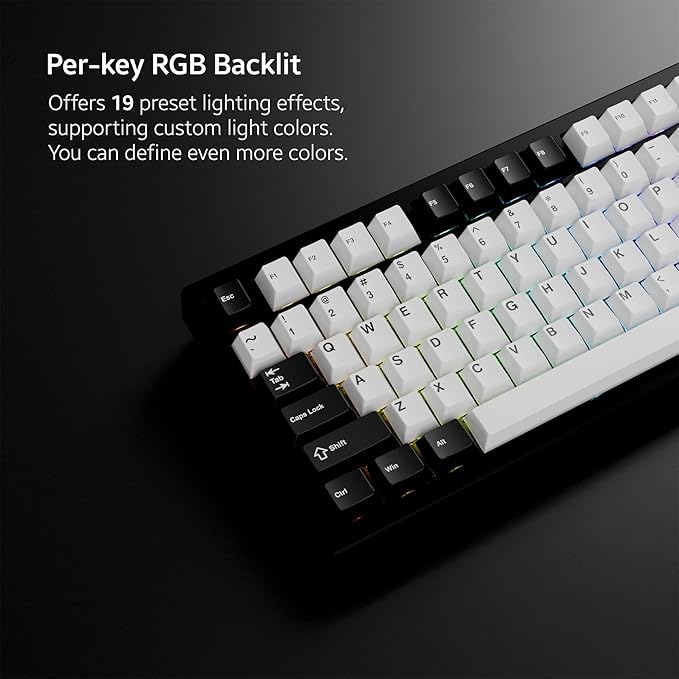 Chilkey ND75 Aluminum Keyboard 75% Percent Wireless Gaming Mechanical Keyboard with LCD Screen, Quick Assembly, BT/2.4G/USB-C, Hot Swappable Per-key RGB Custom Black Key Board for Laptop Office PC