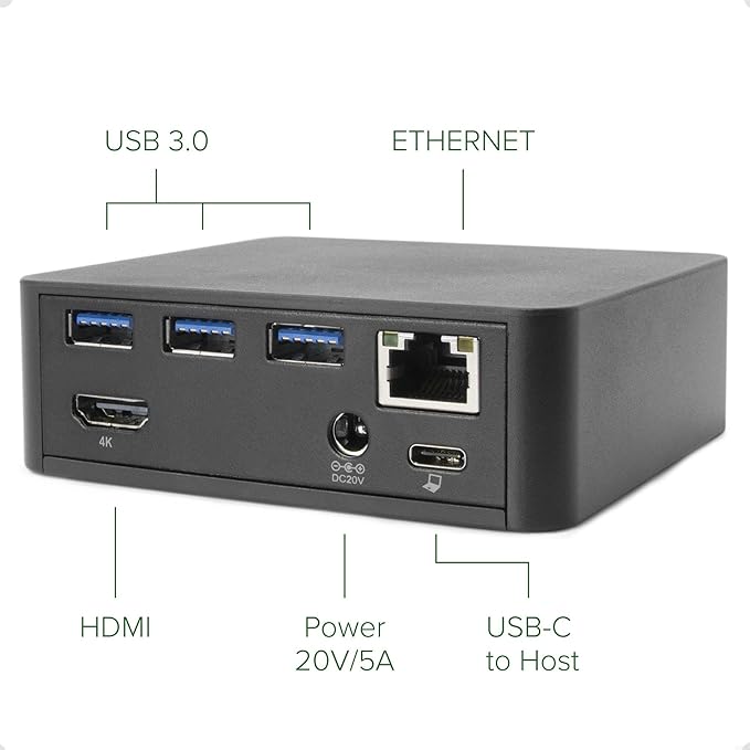 Plugable USB C Dock VESA Mount Compact with 85W Charging Thunderbolt 4/3 USB4 Compatible and Works with macOS, Windows, and ChromeOS Laptops (HDMI up to 4K@30Hz, USB-C PD) (Replaced by UD-Cube)