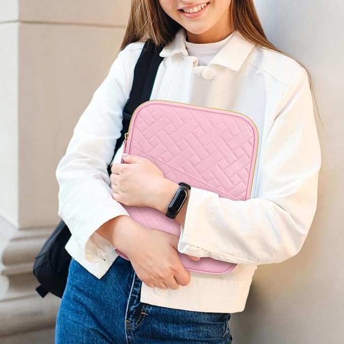 Lacdo Tablet Sleeve Case for 11 inch iPad A16 / 11 inch iPad Air M4 M3 M2 / 11" iPad Pro M5 M4 / 10.9" iPad/ 10.2" iPad /10.9" ipad Air, 11" Samsung Galaxy Tab A9+ Bag, Fit Magic Keyboard, Sakura Pink