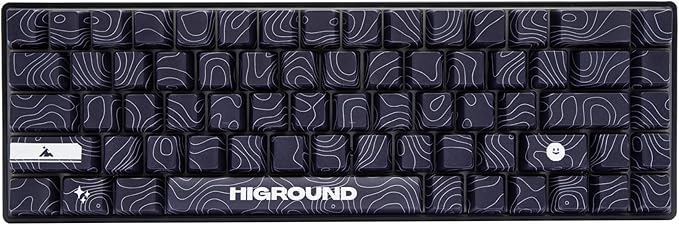 Higround Basecamp 65HE BLACKICE Keyboard, 65% Mechanical USB Wired PC Gaming Keyboard with Gateron KS-37 Magnetic Switches, Programable RGB, Hot-Swappable, Deep Thock Creamy Sounding, Pre-lubed