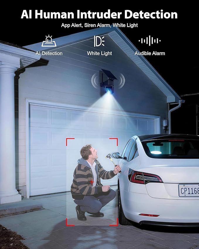 5G & 2.4G Wi-Fi Outdoor Camera Wireless,Solar Security Cameras Wireless Outdoor, 2K 360° PTZ Camera, Solar/Battery Powered, PIR Human Detection, Color Night Vision,Two-Way Voice Calling, Alexa