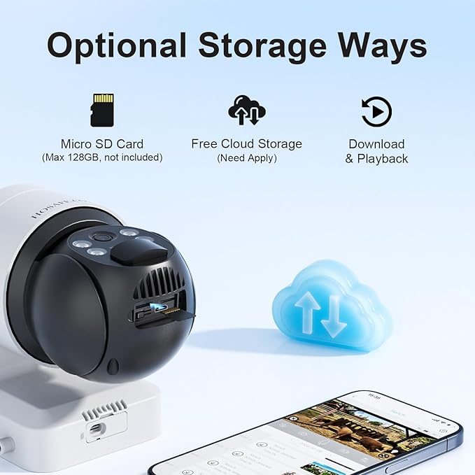 4G LTE Cellular Security Camera No Internet Needed, No WIFI Security Cameras Wireless Outdoor, Solar Camera With SIM Card, PIR Sensor, 360 PTZ, 2K HD, 2-Way Talk, Free Cloud Storage (Need Apply)