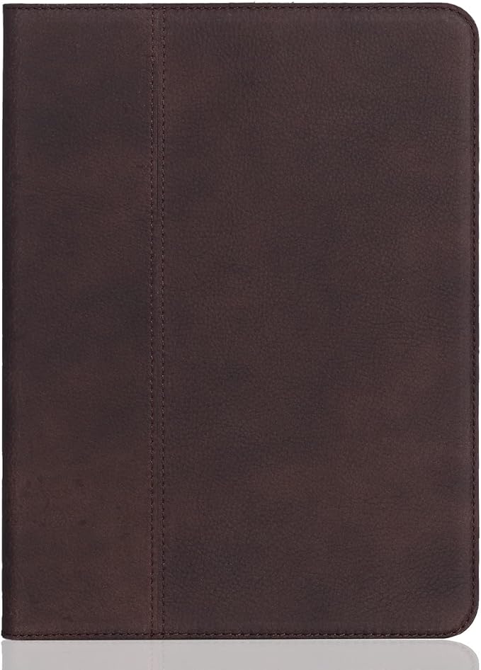 Gexmil Genuine Leather Case for iPad Pro 11 Inch 4/3/2/1st Gen 2022/2021/2020/2018,Smart Folio with Pencil Holder,Protective Shockproof Real Leather Cover,Auto Sleep/Wake,Sanded Brown