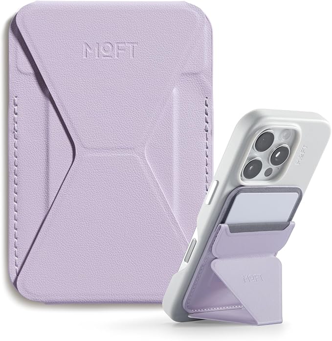 MOFT Magnetic Wallet Stand Compatible with iPhone 17/16/15/14/13/12 Series, Angle Adjustment & Magsafe Compatible MOVAS Phone Stand,Peony