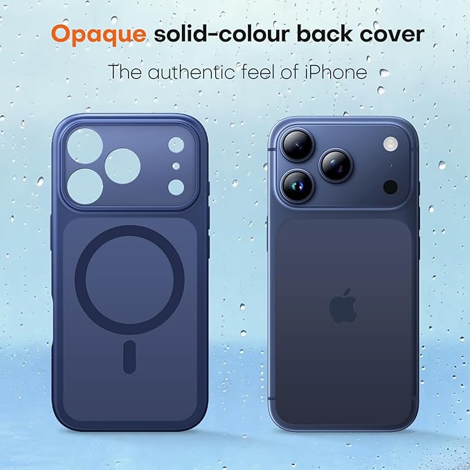 TAURI for iPhone 17 Pro Case, Compatible with MagSafe, (Full Camera Protection) Camera Control Cover Solid-Color Matte Magnetic Phone Case for 17 Pro 6.3", Blue