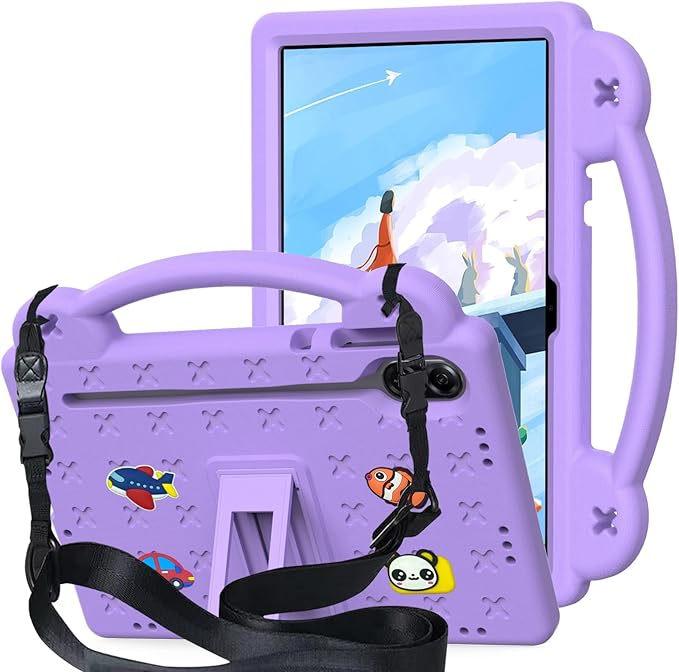 AKABEILA Compatible with Honor Pad X8 Pro 11.5(2023)/Honor Pad X9 Tablet Case, Lightweight Shockproof Protective Case with Shoulder Strap & Stand Handle for Girl Kid Gift Light Purple