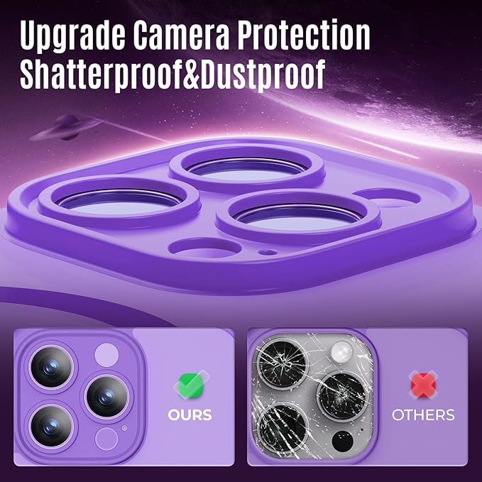 Symcele Designed for iPhone 15 Pro Case, Compatible with MagSafe, with Privacy Screen Protectors X2, [Camera Protection] [15FT Military Drop Protection] Shockpoof Phone Case, 6.1'', Light Purple