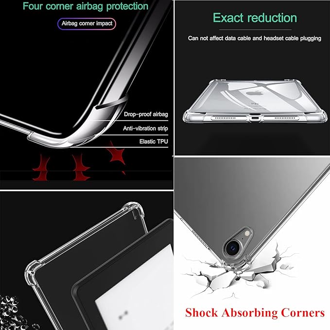 Clear Case for iPad mini 7 2024 (A17 Pro) & iPad mini 6 2021 Case 8.3 inch, UUcovers Lightweight Thin Transparent Soft TPU Back Shockproof Crystal Cover for iPad mini 7th/6th Generation 8.3", Clear