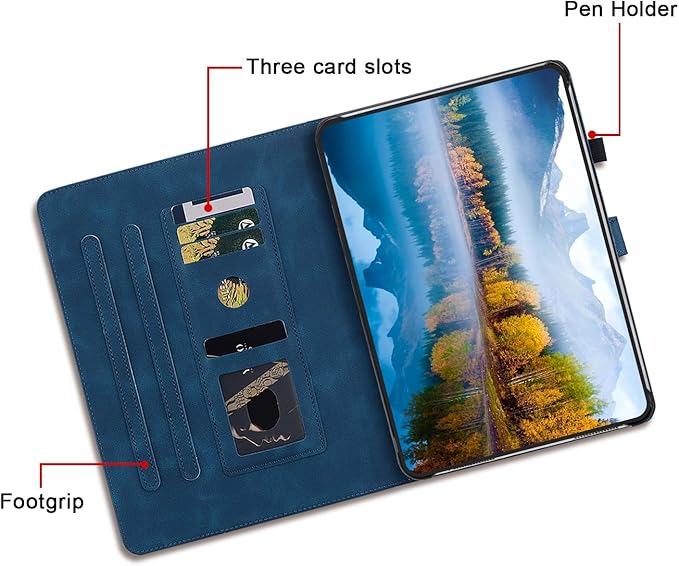 Case for iPad (A16) 11th Generation 11 Inch 2025, iPad 10th Generation 10.9 inch 2022 Case, Auto Wake/Sleep Supports Pencil Holder Magnetic Clasp Stand Cover, Blue